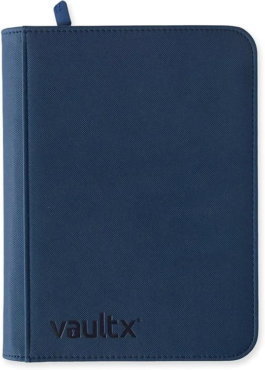 Vault X Premium Exo-Tec® Zip Binder - 4 Pocket Trading Card Album Folder - 160 Side Loading Pocket Binder for TCG (Blue)