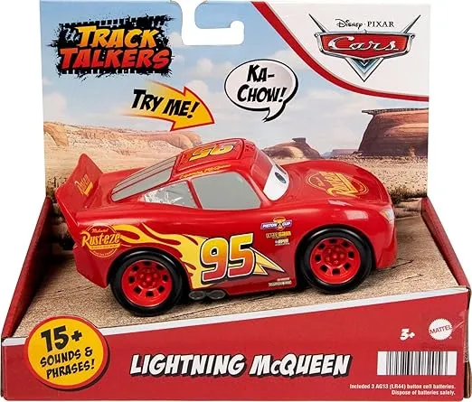 Mattel Disney and Pixar Cars Track Talkers Toy Vehicles, Lightning McQueen Talking Car, Collectible Character Car, 5.5-inch