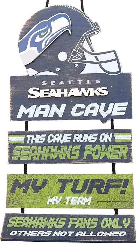foco NFL Team Logo Mancave Man Cave Hanging Wall Sign