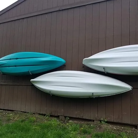 Kayak Steel Storage Rack, 4 Pack Canoe Wall Mount Hooks, 15Inches Snowboard Hanger, 100 LB Capacity