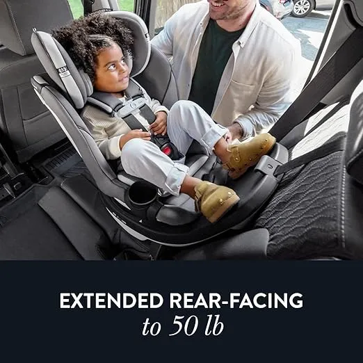 Evenflo Gold Revolve360 Slim 2-in-1 Rotational Car Seat with SensorSafe (Pearl Gray)