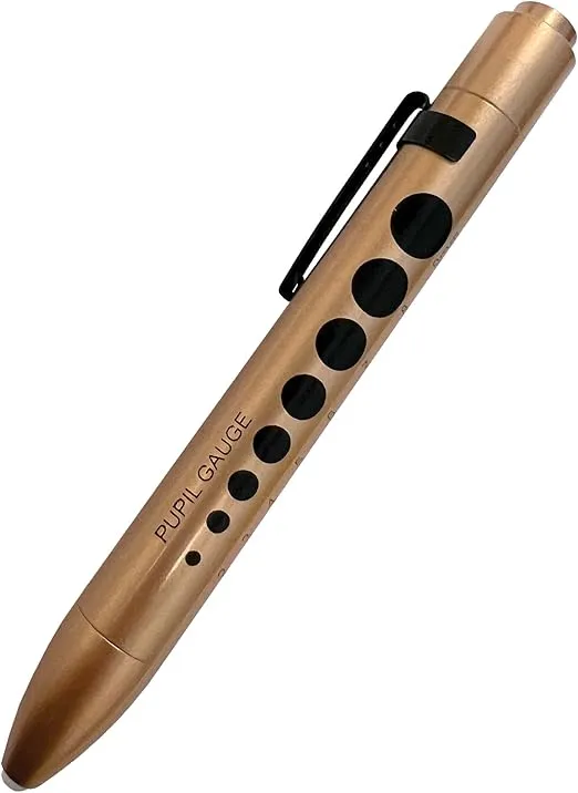 Prestige Medical Soft LED Pupil Gauge Penlight, Champagne & Black