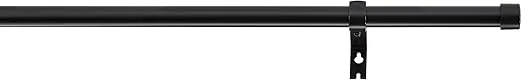 Amazon Basics 1" Curtain Rod 36 - 72", Black