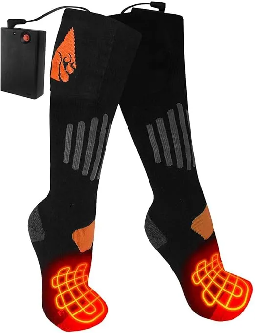 ActionHeat AA Battery Heated Socks - Unisex Warm Socks w/Built-in Heating Panels, Heat Reflective Technology, 4.5V Heating Socks