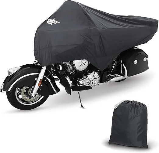 Touring Motorcycle Half Cover - Water Resistant, Dust, Sun Protection for Honda Goldwing, ST1300 & Royal Star Venture, with Windshield Liner and Antenna Pads
