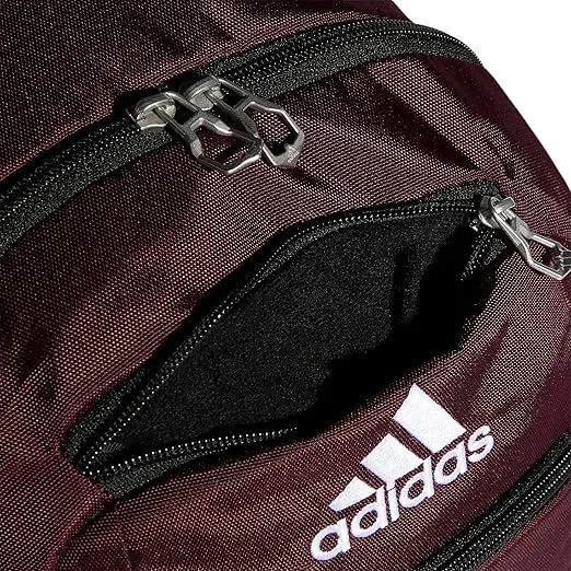 adidas Striker Team Sports Backpack Durable Athletic Gym Laptop Bag for Boys/Girls, Maroon/Black/White/2.0 (28L), One Size