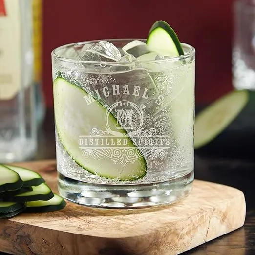 Custom Gin and Tonic Glasses Personalized Cocktail Glass | Custom Engraved Cocktail Glasses, Stylish and Durable Drinkware for Home Bar | Ideal for Gin Lovers, Unique Ideas for Men and Women