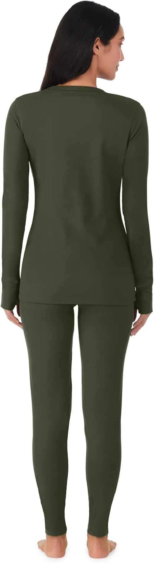 Cuddl Duds Womens Fleece Lined Thermal Long Sleeve Shirt and Leggings - Top and Bottom Base Layer Lounge Sets for Women