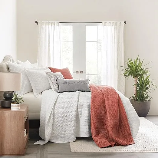 Levtex Home - Mills Waffle - Full/Queen Quilt Set - Adobe Cotton Waffle - Quilt Size (88 x 92in.), Sham Size (26 x 20in.)