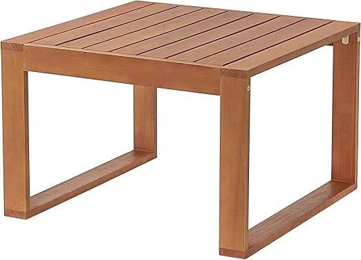 Weston Eucalyptus Wood Outdoor Cocktail Table, Durable & Weather-Resistant Coffee Table for Patio or Garden Decor 29.5 in. W x 29.5 in. D x 19.5 in. H