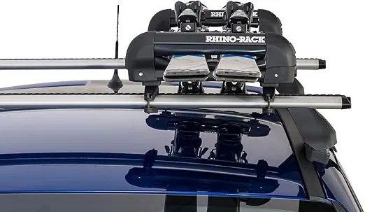 Rhino-Rack Carrier for Skis, Snowboards, Fishing Rods, Paddles, Skateboards, Water Skis, Wakeboard & More, Universal Mounting, Easy to Use, Locking, Lightweight & Heavy Duty, Suitable for All Vehicles