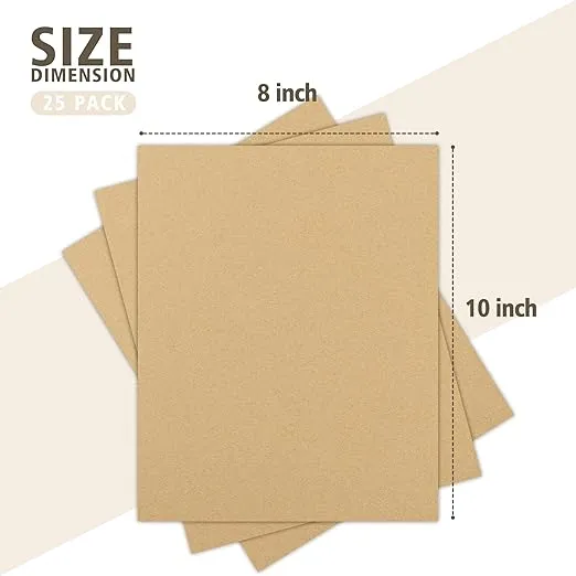 Golden State Art, 25 Pack 8x10 Corrugated Cardboard Sheets, Flat Cardboard Pads for Packing, Mailing, Moving, Shipping, Crafts (1/16" Thick)