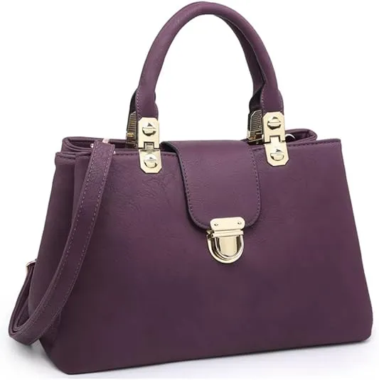 Dasein Women Satchel Handbags Top Handle Purse Medium Tote Bag Vegan Leather Shoulder Bag