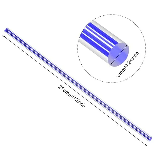 uxcell Acrylic Round Rod,1/4 inch Diameter 10 inch Length,Multicolor Straight Line,Solid Plastic PMMA Bar Stick 12pcs