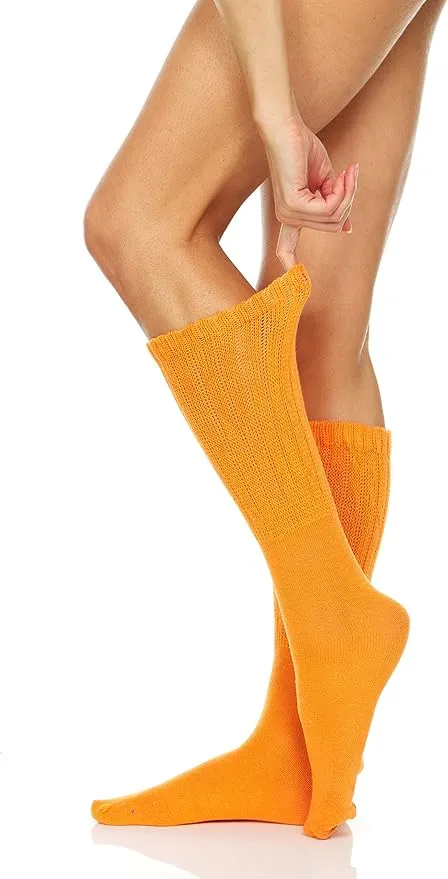 Yacht & Smith 6 Pairs Women's Scrunched Slouch Socks, Cotton Boot Socks Bulk Pack for Everyday Comfort & Style, Size 9-11