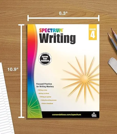 Spectrum Grade 4 Writing Workbooks, Ages 9 to 10, Creative Writing, Story Writing, Opinion, and Informative Writing Practice, 4th Grade Writing Book for Kids