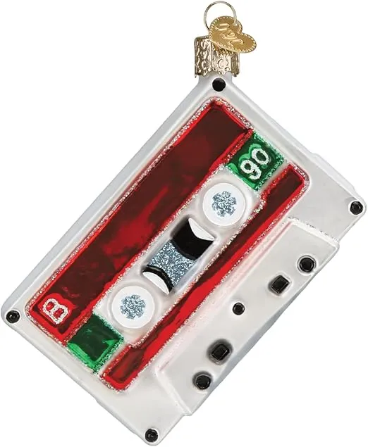 Old World Christmas Christmas Mixtape Glass Blown Ornament for Christmas Tree