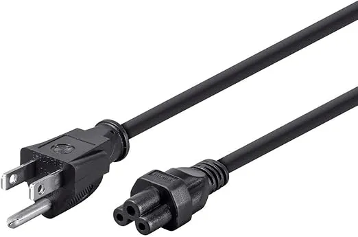 Monoprice Power Cord - NEMA 5-15P to IEC-320-C5, 18AWG, 7A/125V, SVT, 3-Prong, 6ft, Black