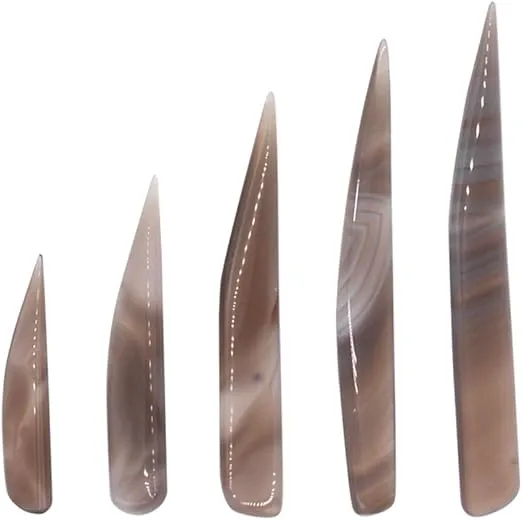 NIUPIKA Agate Burnisher Knife Craft Polishing Tool for Gold and Sliver 5-Pieces