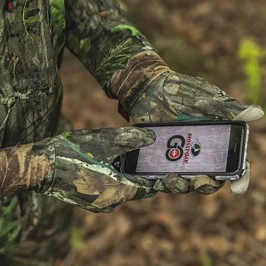 Mossy Oak Mens Lightweight Camo Hunting Gloves