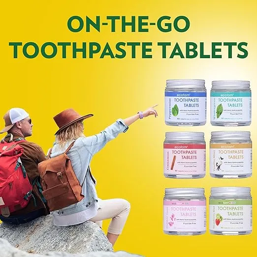 Toothpaste Tablets – Bubble Gum | Chewable Toothpaste Tablets for Fresh Breath | Fluoride Free | Nano Hydroxyapatite Toothpaste | 90 Tablets