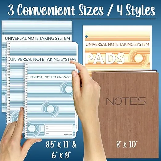 BookFactory Universal Note Taking System (Cornell Notes) / NoteTaking Notebook - 120 Pages, 8 1/2" x 11" - Wire-O (LOG-120-7CW-A(Universal-Note))