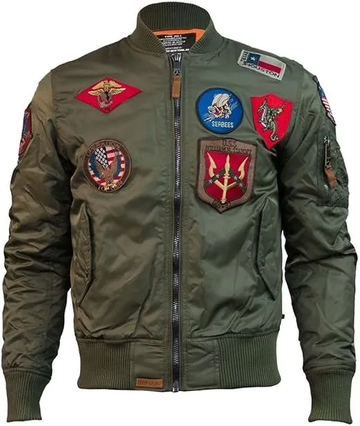 Top Gun® MA-1 Nylon Bomber Jacket with Patches