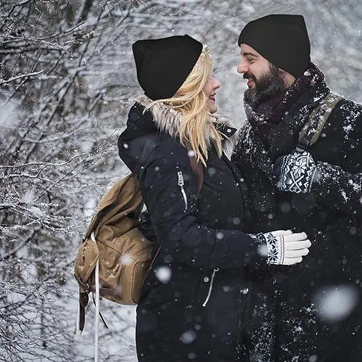 DIVINA VITAE Knitted Beanie Hat for Men and Women, Winter Skull Cap Cuffed Winter Hats Soft Thick Warm Stretchy Knit Caps