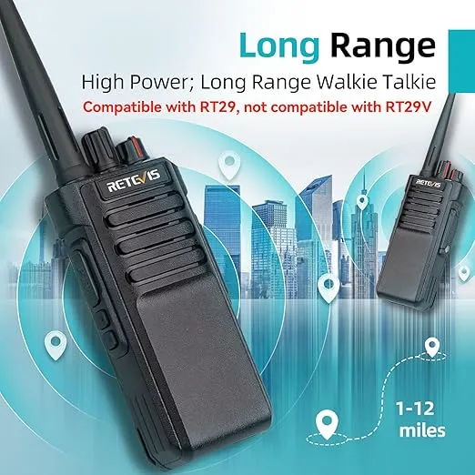 Retevis RT29D Wireless Walkie Talkies Long Range, DMR Radio with Earpiece, Waterproof IP67 Two Way Radios, Digital & Analog, 3200mAh, for Staff Security (2 Pack)