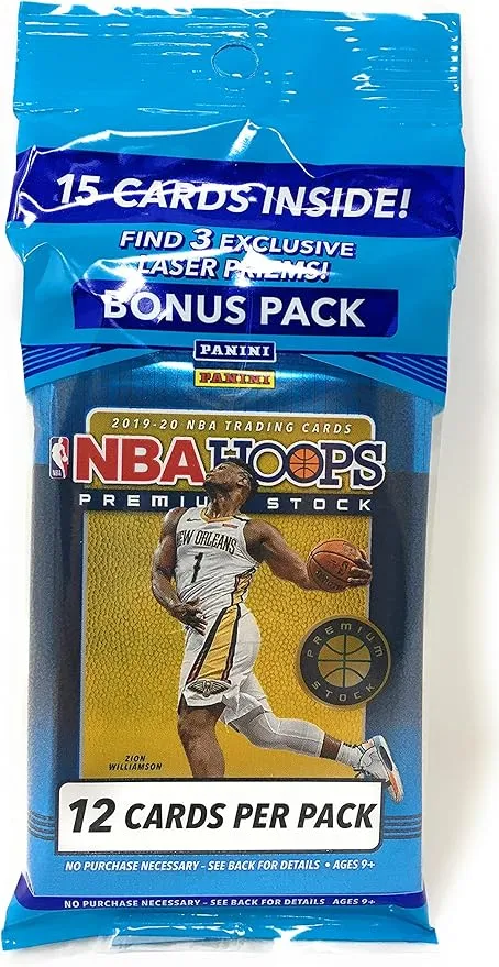 2019-20 Panini NBA Hoops Premium Stock Cello Pack (12 Cards) - 3 lazer prizms