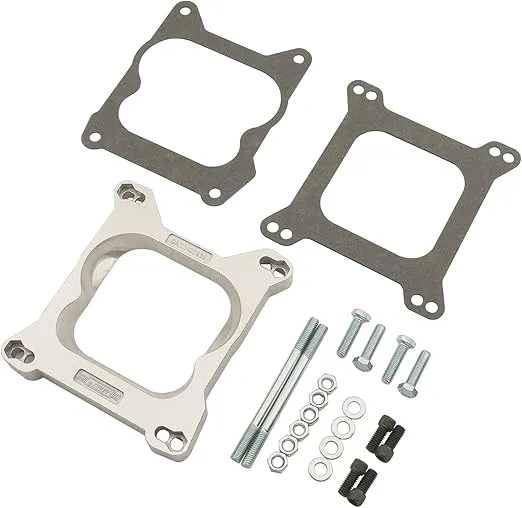 Mr. Gasket Carburetor Adapter Kit 4Bbl To 4Bbl, Silver