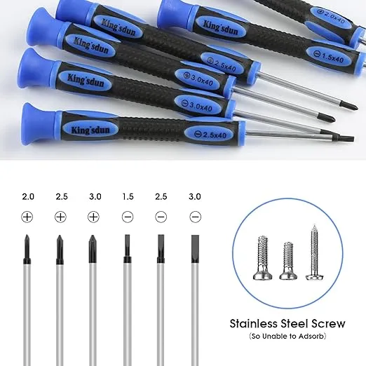 Eyeglass Repair Kits, Kingsdun Eye Glasses Repairing Kit with Precision Screwdriver Set & 1200PCS Screws, Curved Tweezers for Eyeglass, Sunglasses, Spectacles & Watch Clock Repair Tool