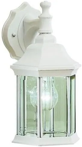 Kichler Chesapeake 11.75" 1 Light Outdoor Wall Light with Clear Beveled Glass in White, 9 in