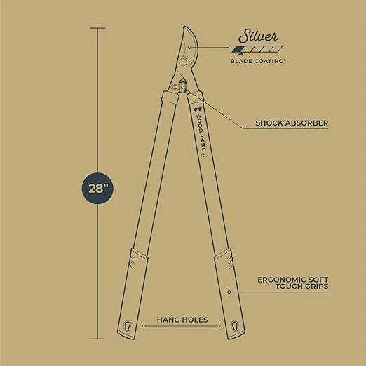 Woodland Tools Co. 28" Regular Duty Bypass Lopper, Branch Cutter, Limb Trimmer, Gardening Tree Clipper (25-3001-100)