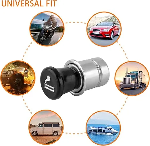 Car Cigarette Lighter, Pop-Out Metal Plastic Construction Cigarette Lighter,24V Auto Cigarette Lighter Plug Replacement Fits for Most Vehicles Socket(2 Pack)