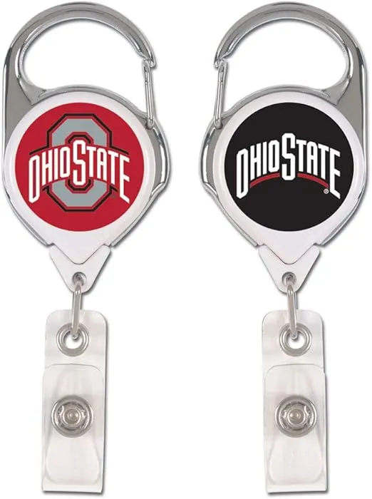 WinCraft NCAA Ohio State Buckeyes Badge HolderPremium Retractable Badge Holder, Team Colors, One Size