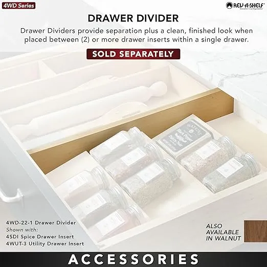 Rev-A-Shelf Trim To Fit Knife Block Drawer Organizer with Silverware Storage Holder for Kitchen Utensils, 19 Slot Cutlery Tray Insert, Wood, 4WKB-1