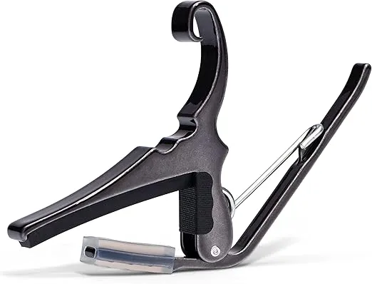 Kyser Quick-Change Guitar Capo for 6-string acoustic guitars, Black Chrome, KG6BCA