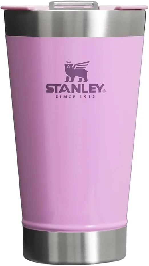 Stanley Classic Stay Chill Vacuum Insulated Pint Tumbler, Stainless Steel Beer Mug with Built-in Bottle Opener, Double Wall Rugged Metal Drinking Glass, Dishwasher Safe, 16 Oz, Lilac Gloss