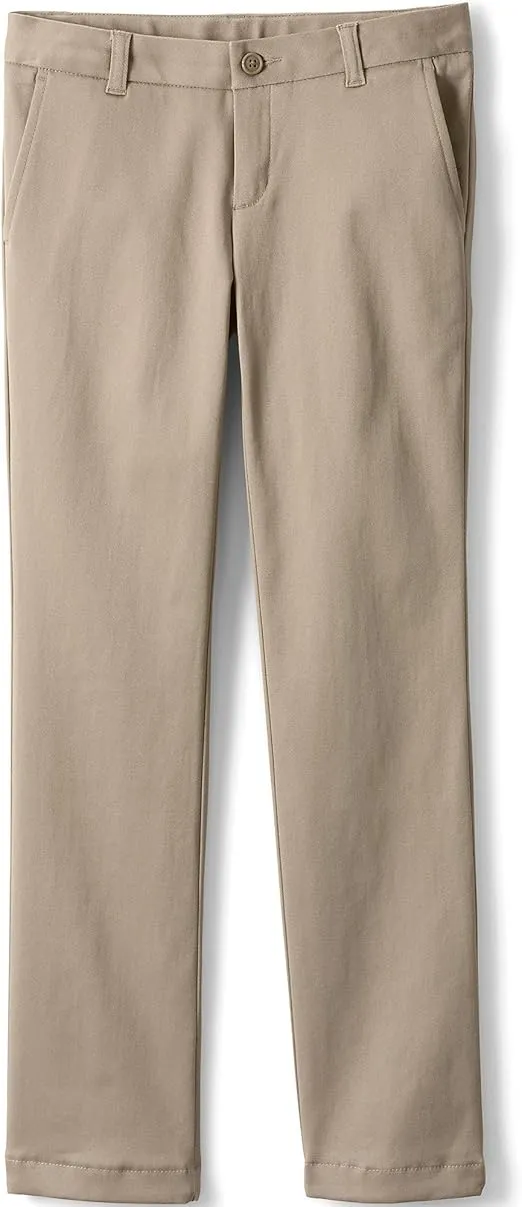 Lands' End Girls Plain Front Stretch Chino Pants