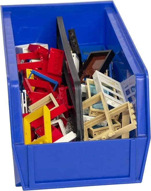 Akro-Mils 30230 AkroBins Plastic Storage Bins, Space-Saving Stackable Bins, Garage Organization Bins, Pantry Organization, Craft Storage, 11-Inch x 5-Inch x 5-Inch, Blue, 12-Pack