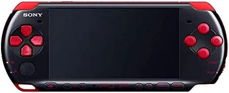 Sony PSP Slim and Lite 3000 Series Handheld Gaming Console with 2 Batteries and Memory Card (Black/Red) (Renewed)