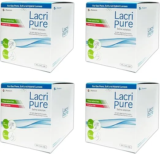 Menicon LacriPure Rinsing & Insertion Saline 98 Vials (Pack of 4)