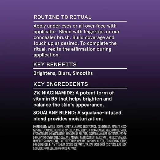 Keys Soulcare It's Like Skin 2-In-1 Concealer + Tint, Brightens & Blurs with Niacinamide & Squalane for Radiant Skin, Vegan, Cruelty-Free, 1 Fl Oz