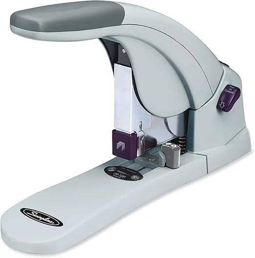 Swingline Heavy Duty Stapler, 120 Sheet Capacity, LightTouch, Jam Free, Reduced Effort, Anti-Microbial, Metal, Gray (90010)