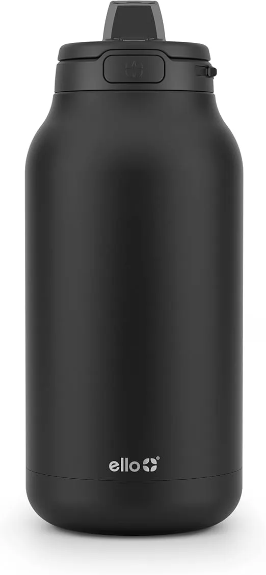 Ello Hydra 64oz Half Gallon Vacuum Insulated Stainless Steel Jug with Locking, Leak-Proof Lid and Soft Silicone Straw, Metal Reusable Water Bottle, Keeps Cold All Day