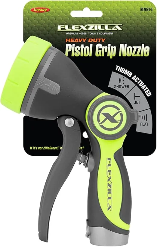 Flexzilla Garden Hose Nozzle - Heavy Duty Pistol Grip, NFZG61, ZillaGreen™