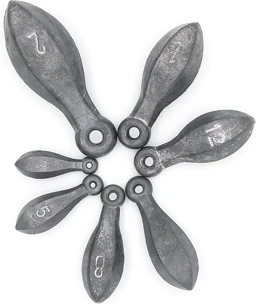 BLUEWING Bank Sinker 1LB/2LB/3LB/5LB/6LB Box Fishing Weights Sinkers Saltwater Bullet Lead Weights Sinkers, 3oz,5oz,8oz,10oz,12oz,16oz,32oz