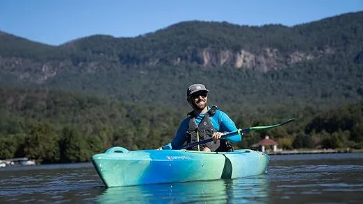 Perception Joyride 12 | Sit Inside Kayak with Selfie Slot and Cup Holder | Adjustable Padded Seat | Sealed Rear Storage | 12' 2"