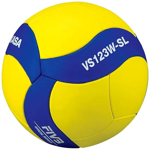 Mikasa VS123WSL Size 5 Official Super Lightweight Training Volleyball, Yellow/Blue